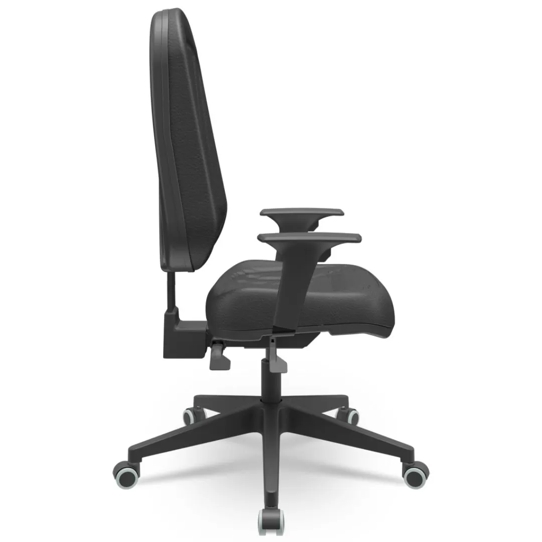 Cadeira Premium Presidente - Backplax + Braço Regulável + Base Piramidal - ABNT 13962 / NR-17