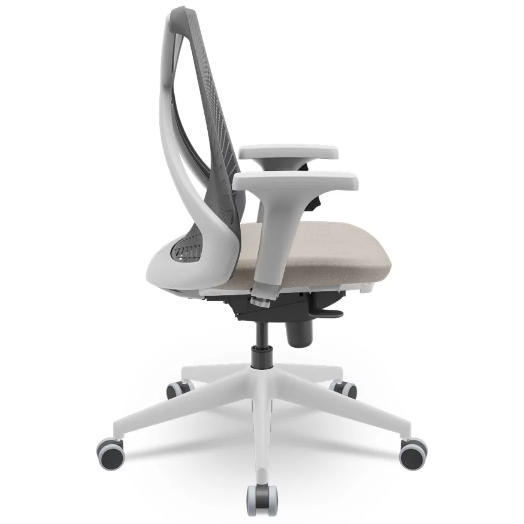 Cadeira Ergonômica BIX X+ Grey - Syncron + Base Itália + Tela Cinza - Assento Fendi