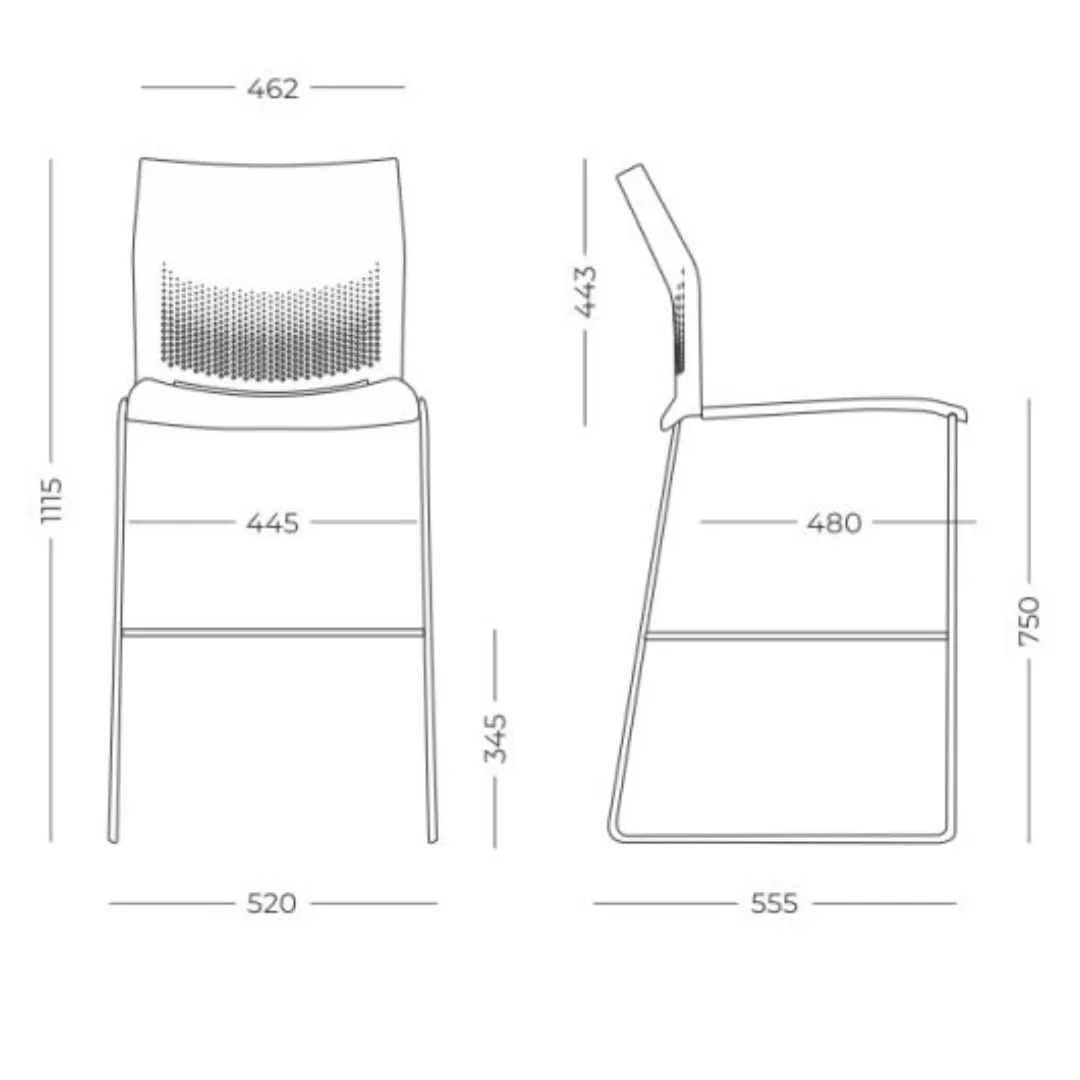 Banqueta Alta Polipropileno Connect FK - Fendi